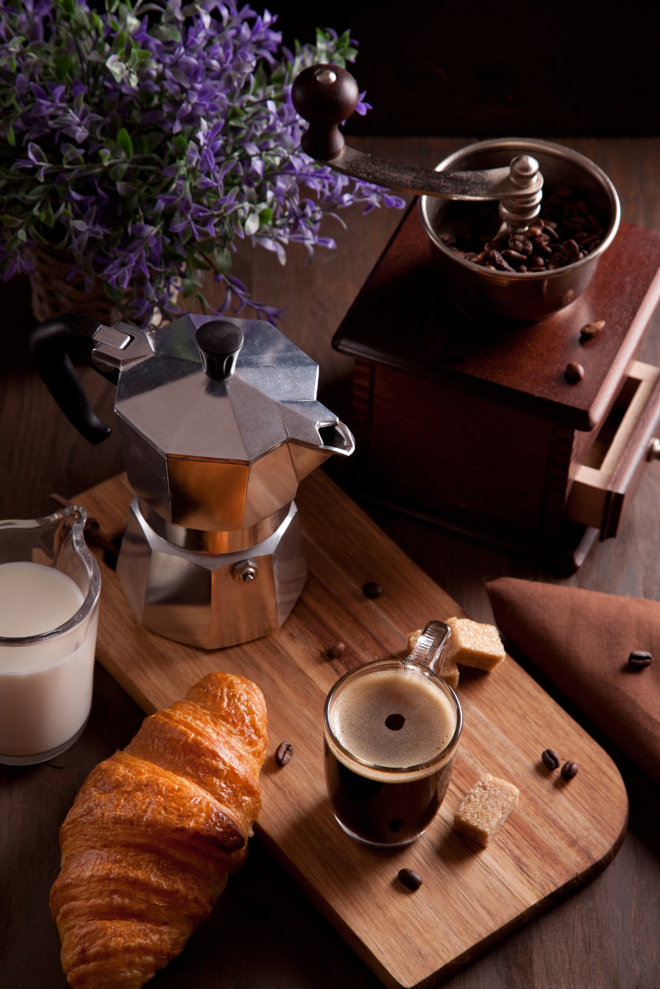 A calm corner with coffee and a croissant